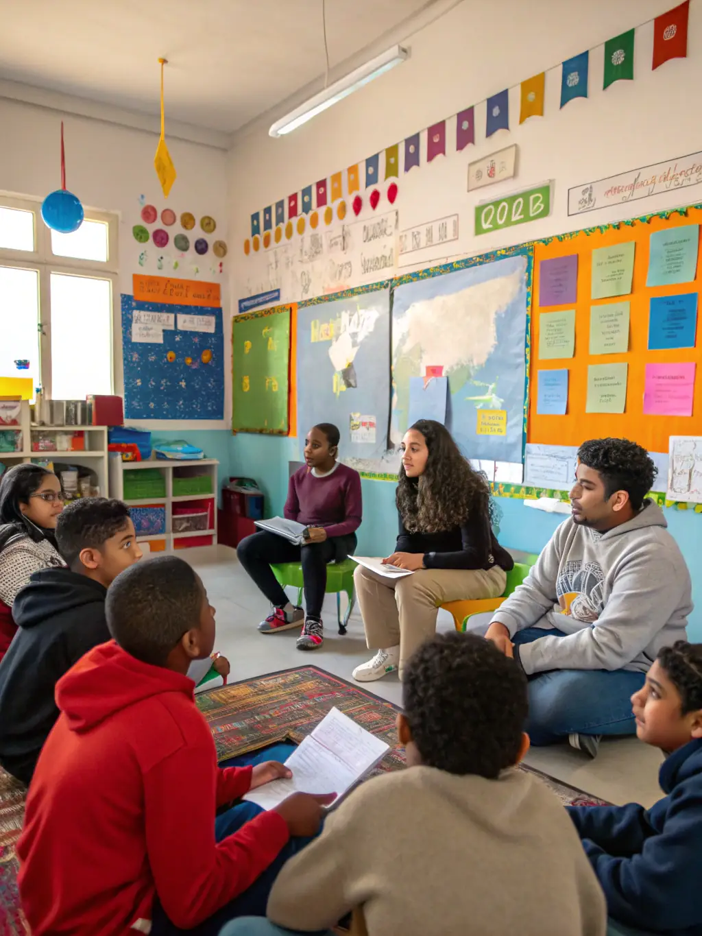 An image of a workshop session with parents and educators engaging in interactive activities, symbolizing the Parent and Educator Support Programs offered by EPE Vienne.